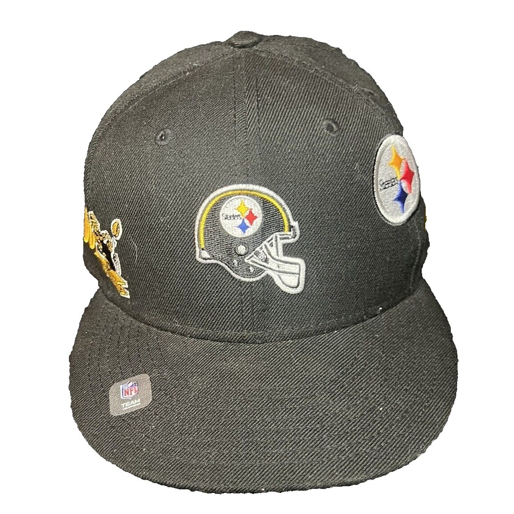 New Era Just Don‎ Pittsburgh Steelers Hat Black Fitted 7 1/8 NFL Wool Cap